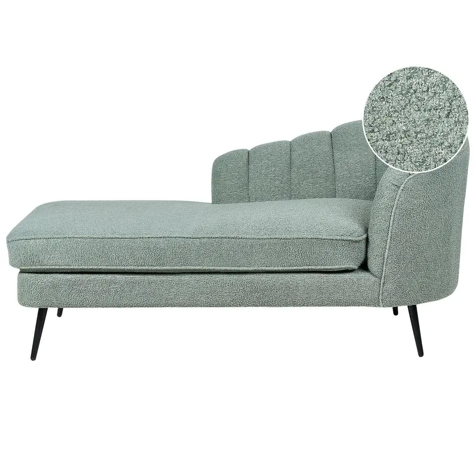 ALLIER - Chaise longue - Groen - Rechterzijde - Bouclé