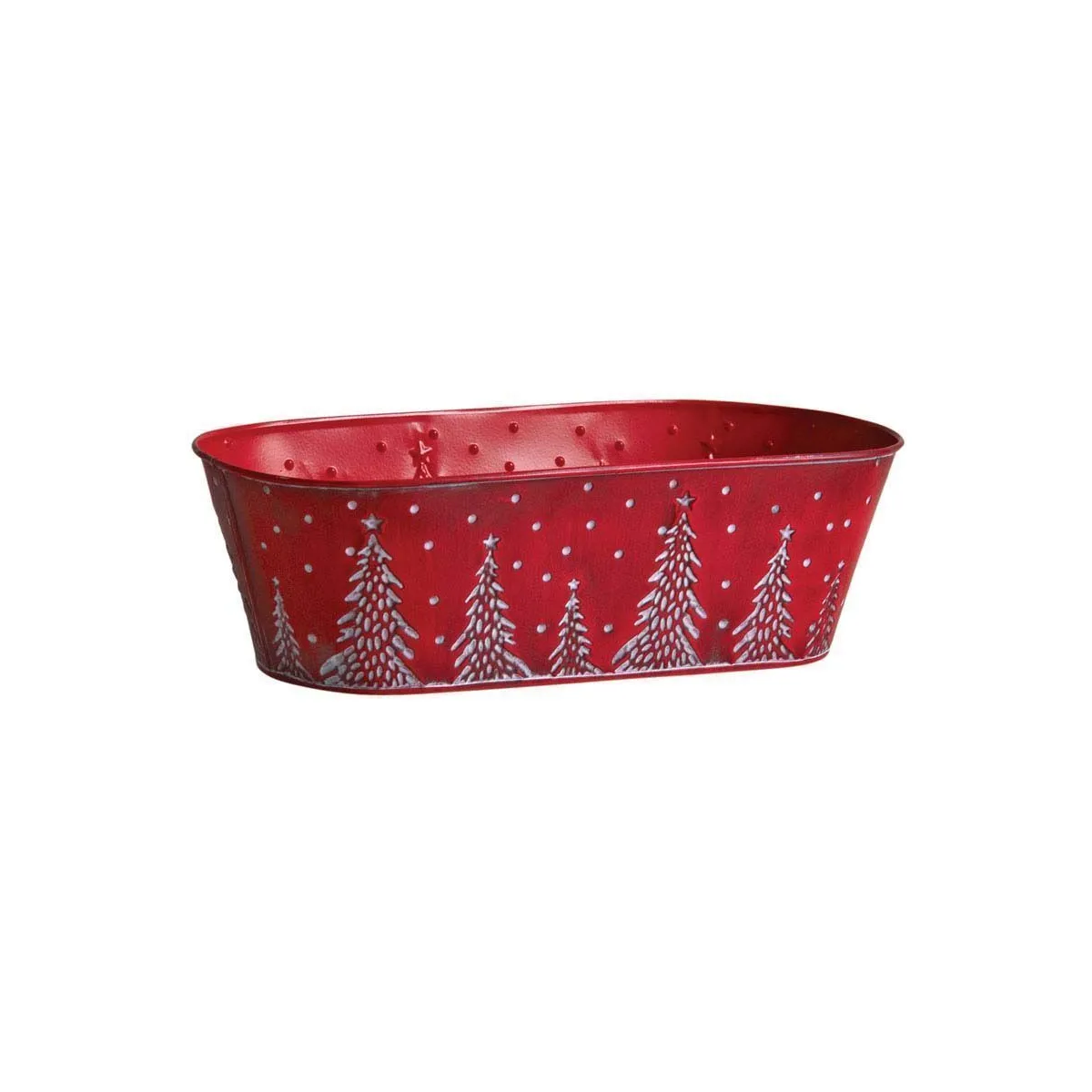 AUBRY GASPARD Corbeille Métal Rouge - 35 cm