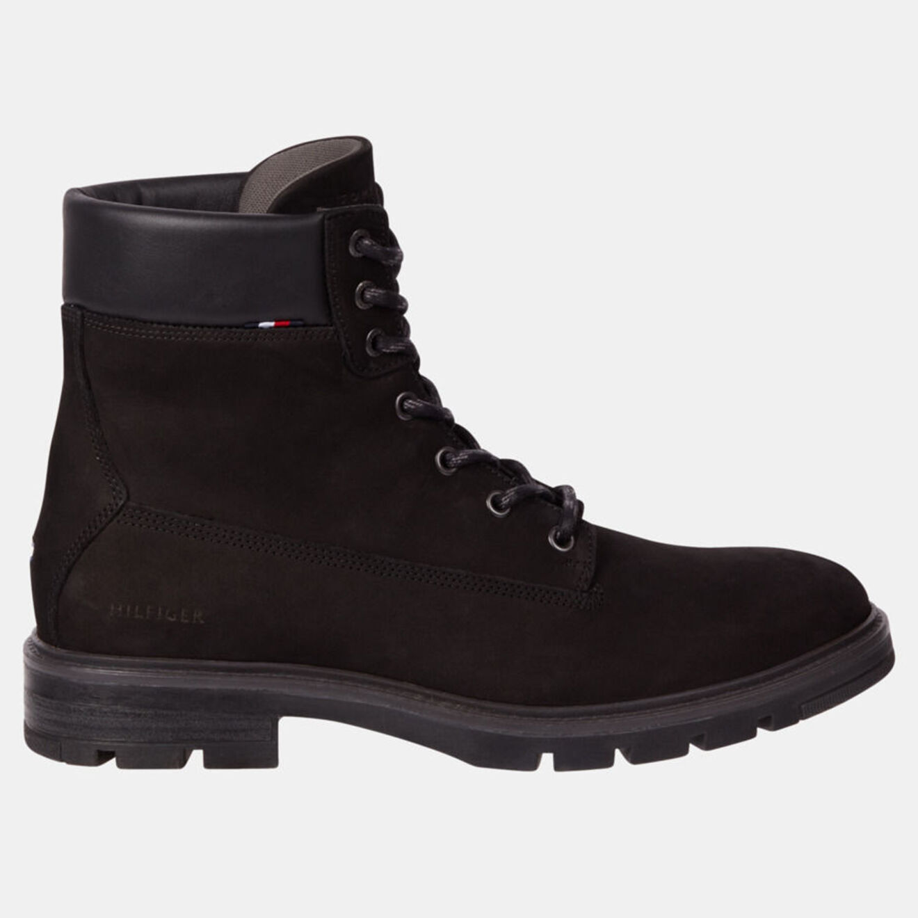 Tommy Hilfiger Boots en Velours de Cuir Hilfiger Padded noires