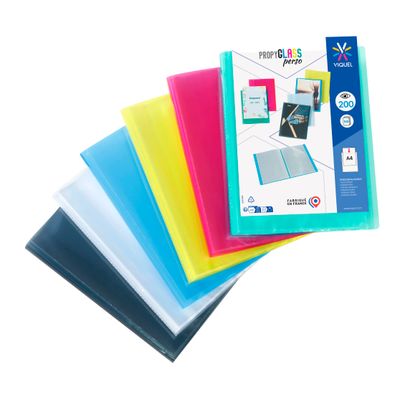 Viquel Propyglass - Porte vues personnalisable - 200 vues - A4 - disponible dans différentes couleurs