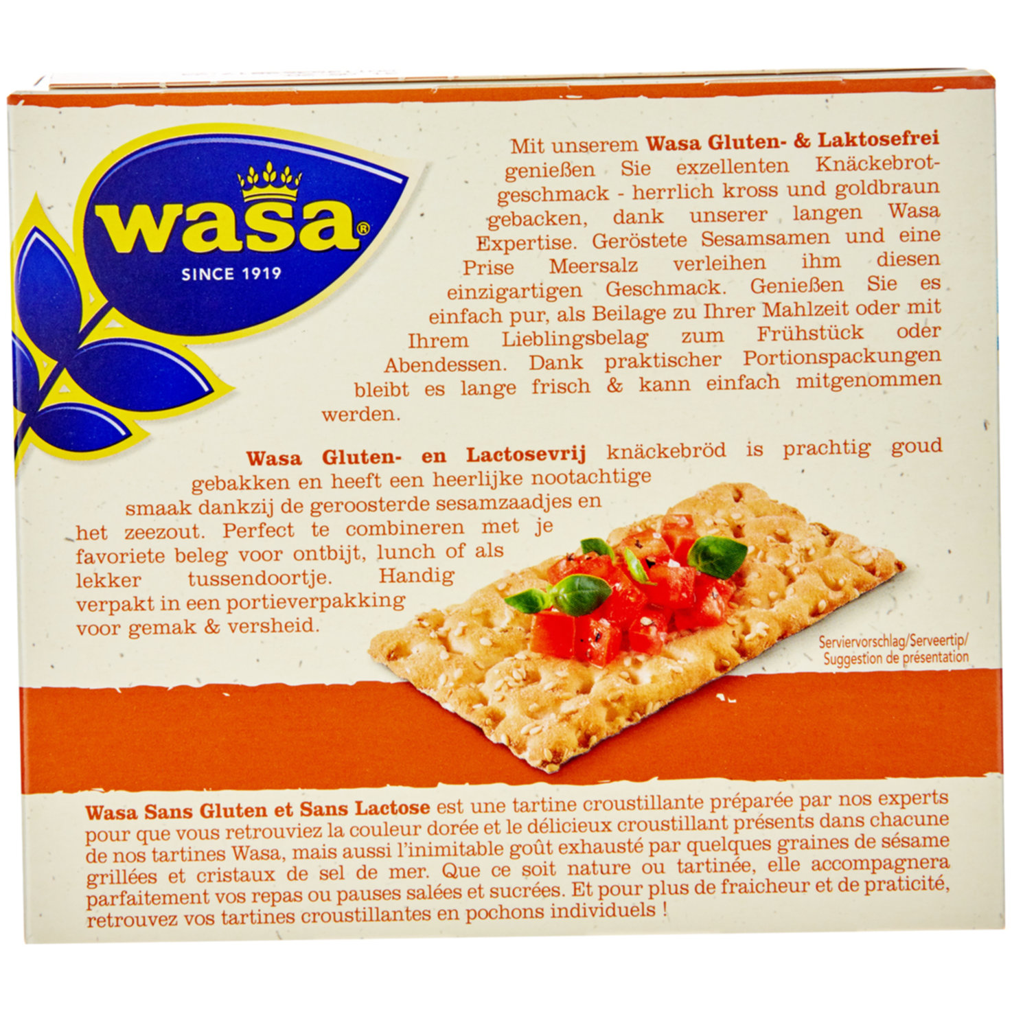 Wasa Knäckebrot Sesame & Sea Salt glutenfrei -