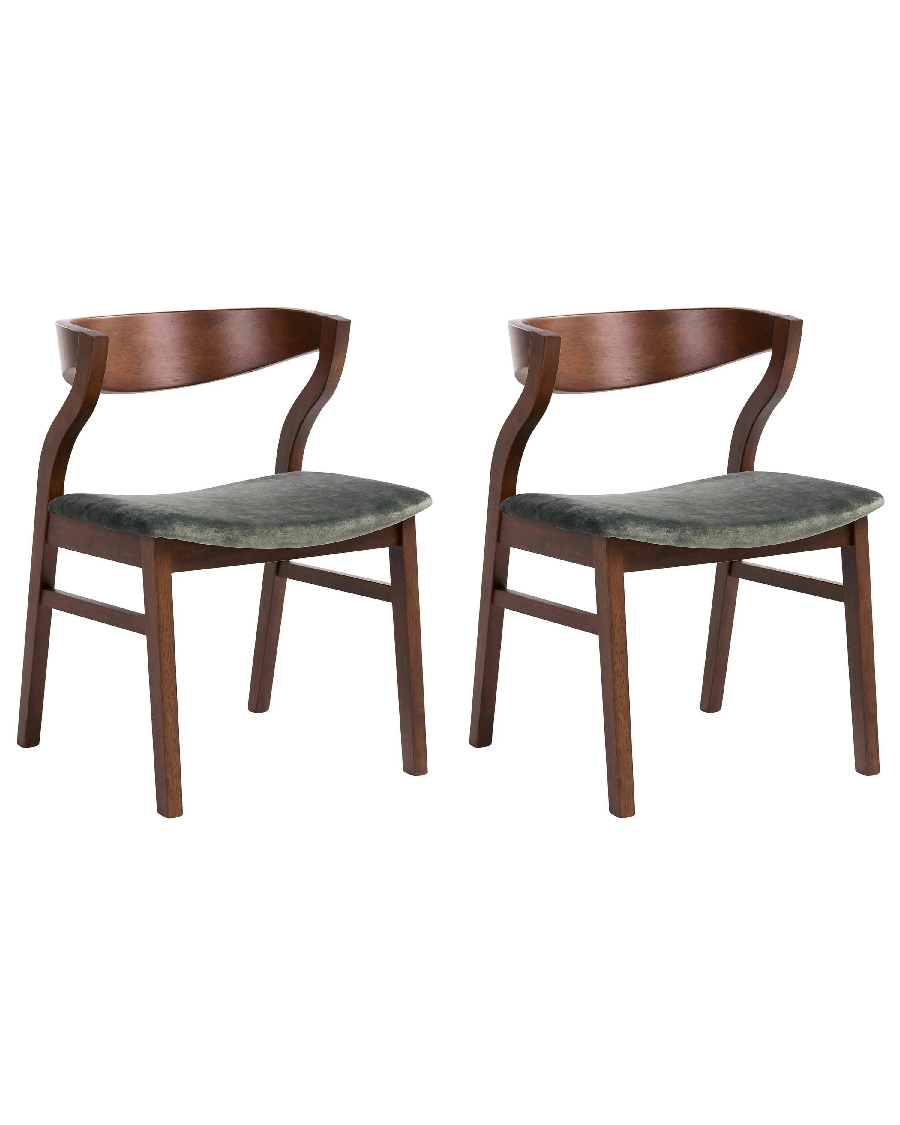Set van 2 eetkamerstoelen MAROA Hout Donkergroen/bruin