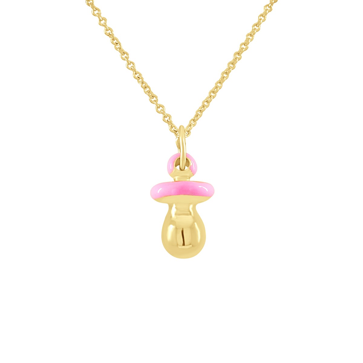 Pendentif TÉTINE ROSE - Or Jaune