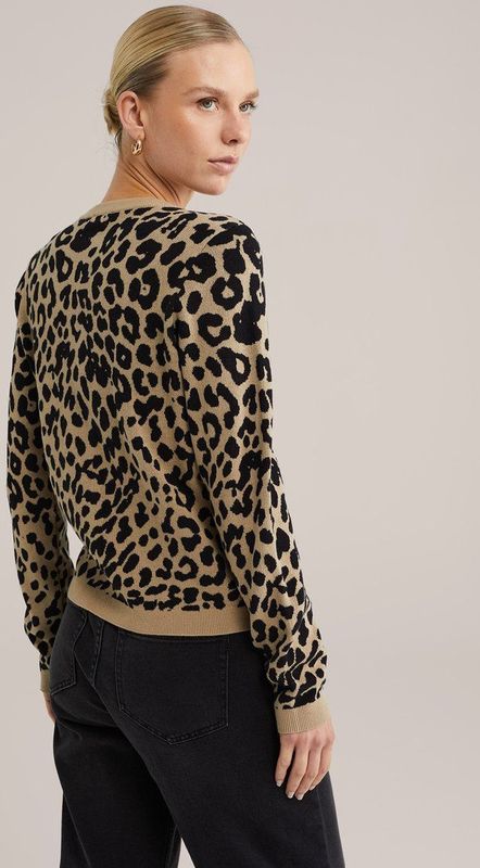 WE Fashion - Fijngebreid Vest - Luipaardprint - Regular Fit