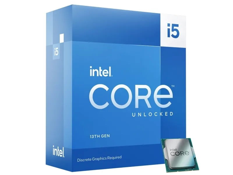Intel® Core™ i5-13600KF (Raptor-Lake)- 14-Core (6 P-kerner & 8 E-kerner) - 20 tråde - 3,9 GHz (Op til 5,1 GHz) - LGA1700-Socket - Box (Uden køler)