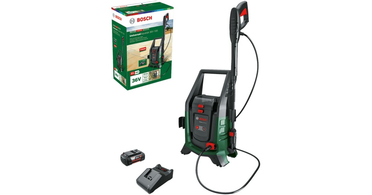 BoschUniversalAquatak 36V-100 hogedrukreiniger  (Groen/zwart, Incl. 36V Accu en oplader)