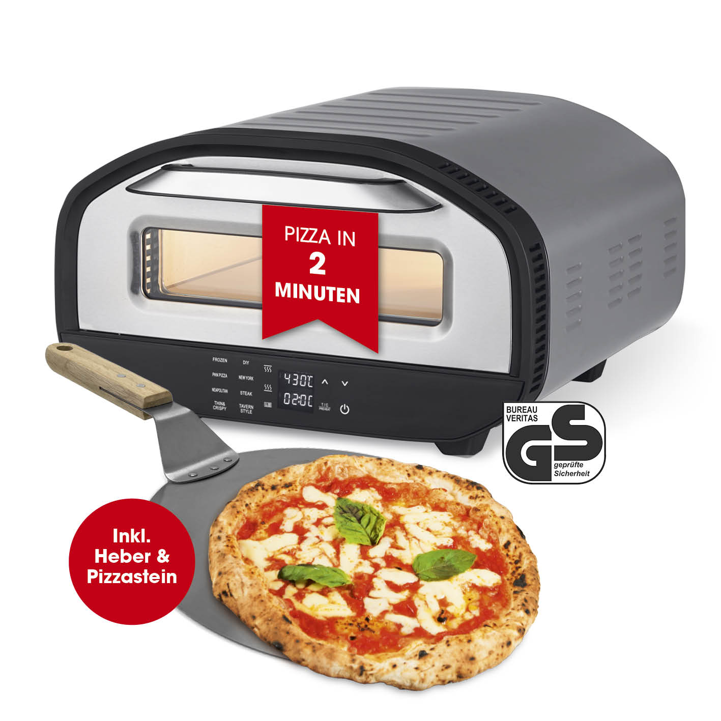 GOURMETmaxx Elektro-Pizzaofen 1700W