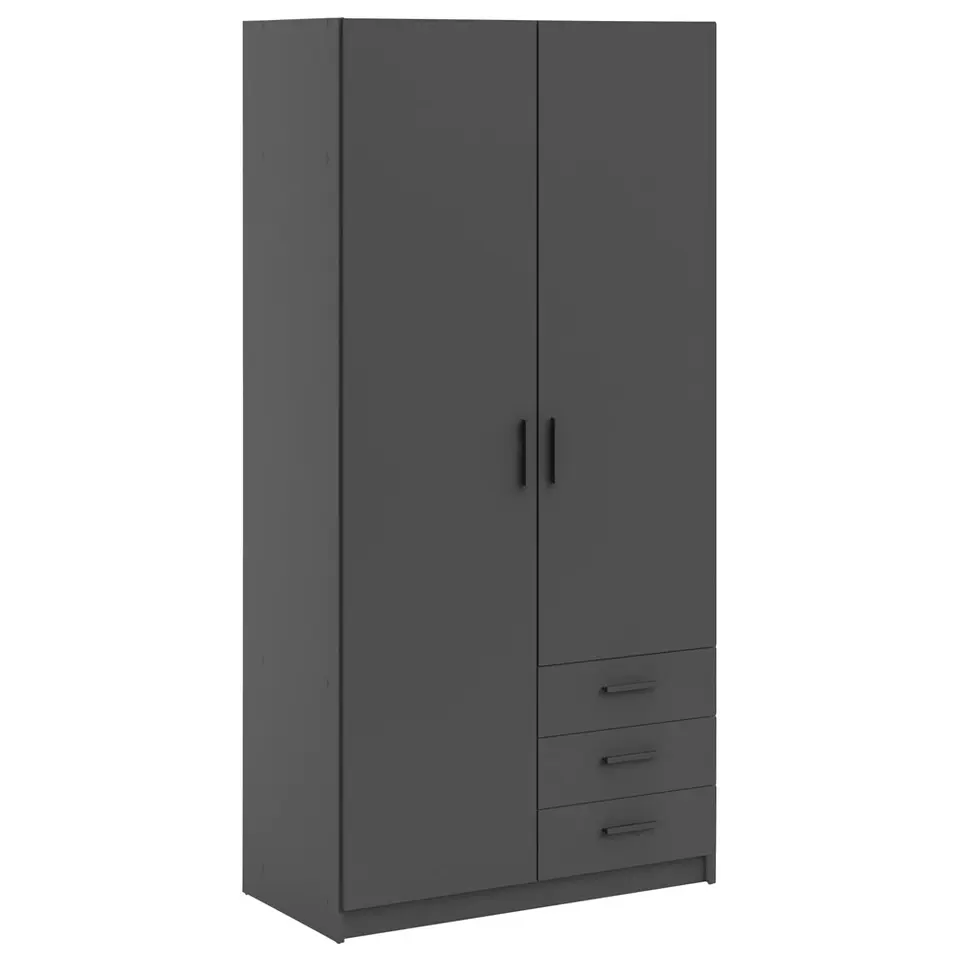 Kledingkast Sprint 2-deurs - antracietkleur - 200x98,5x50 cm