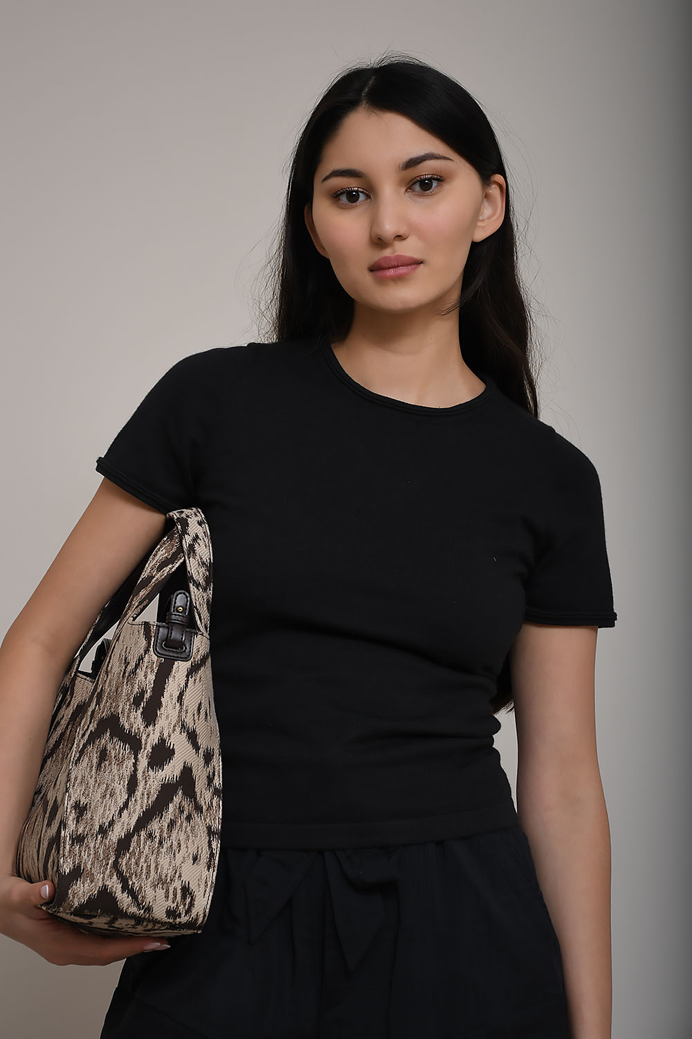 Cropped cotton t-shirt