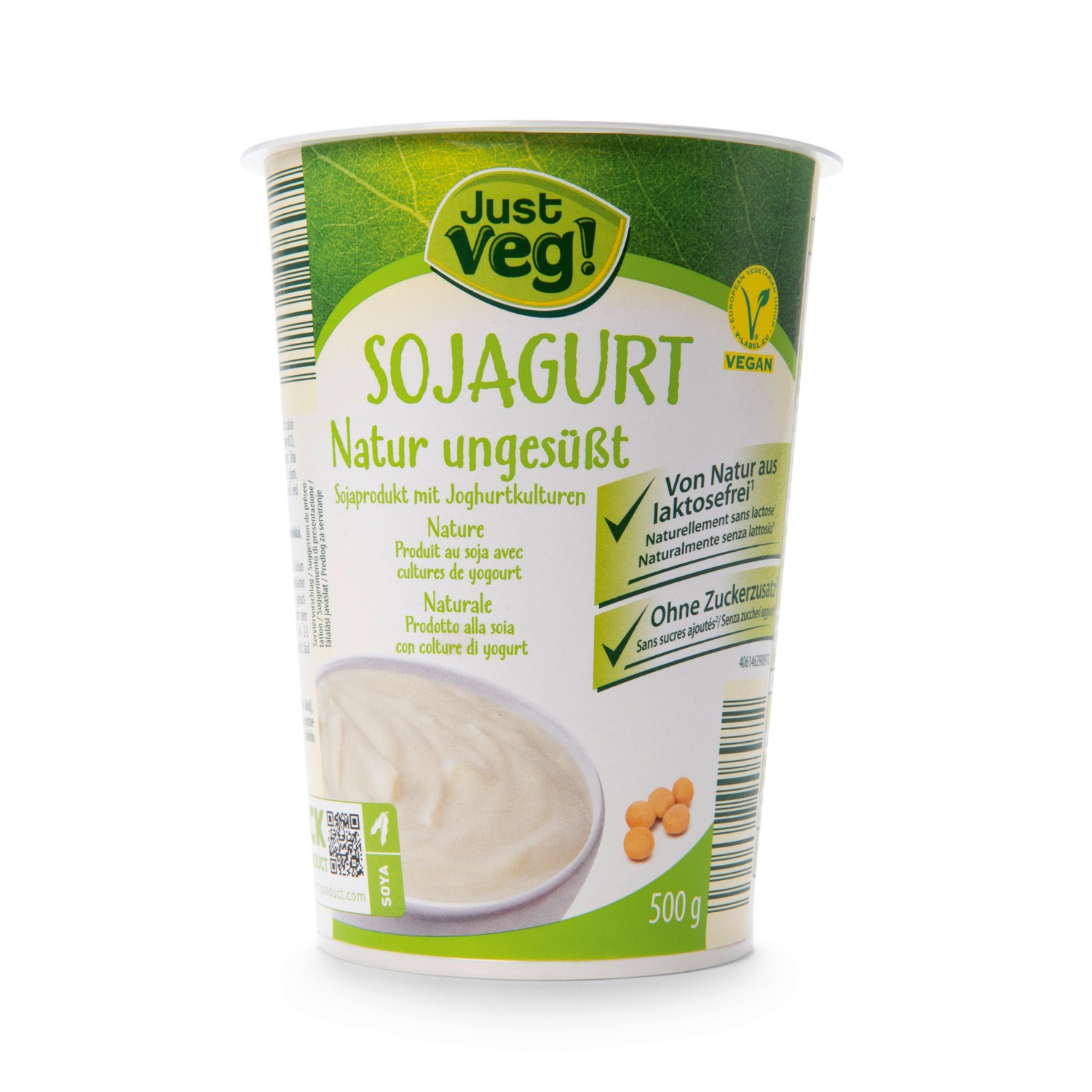 JUST VEG! Sojagurt Natur, ungesüßt 500 g