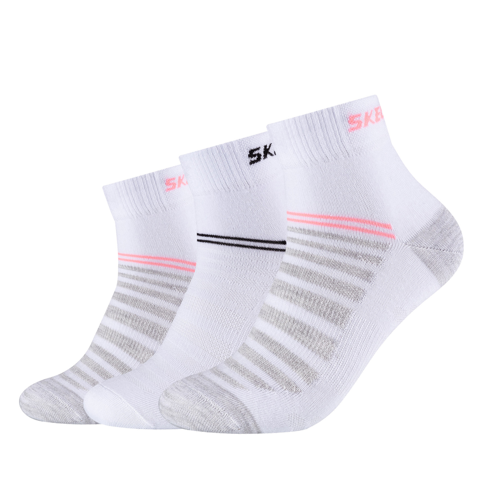 SKECHERS Unisex Quartersocken - mehrfarbig - 3 Paare - 43/46