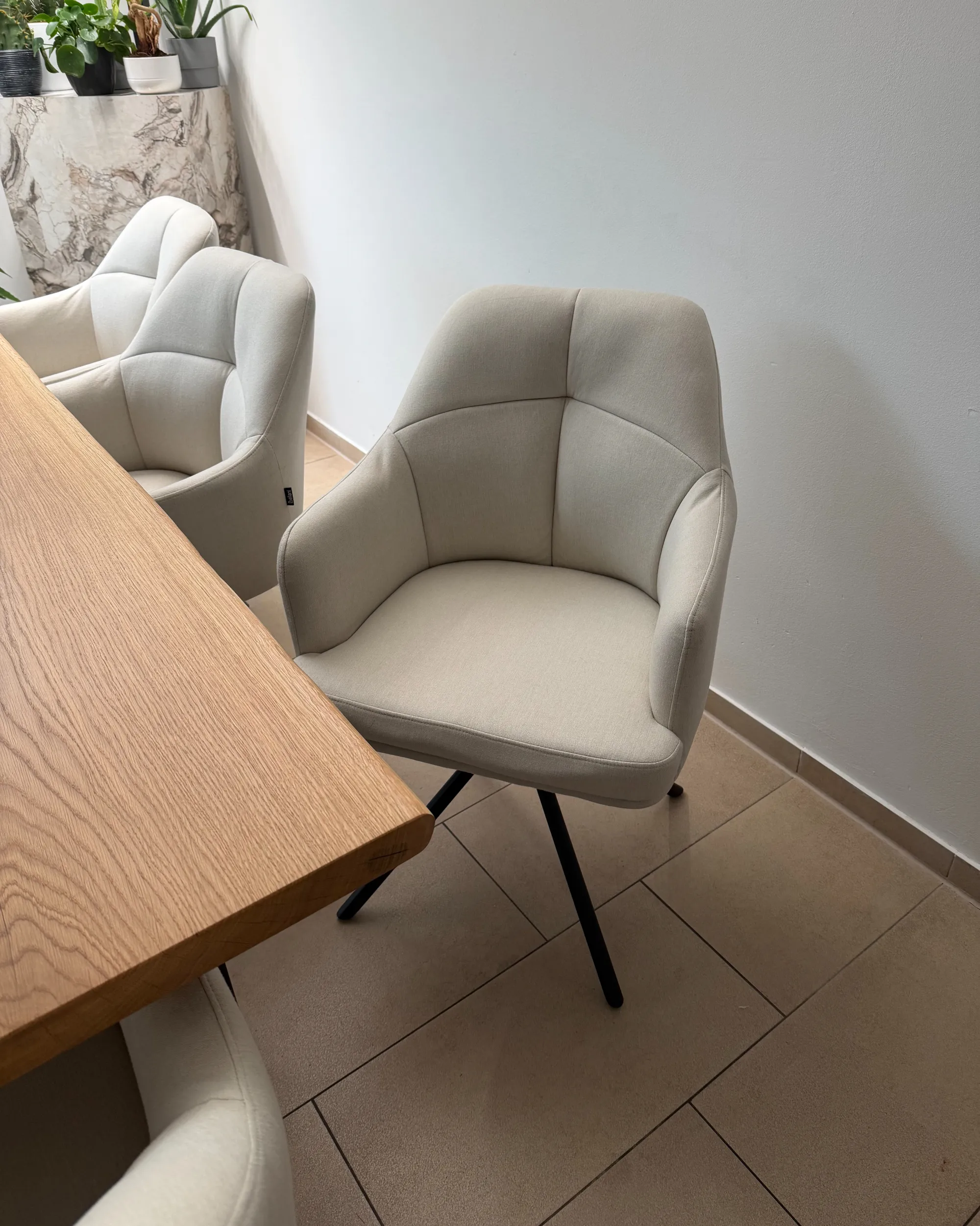 Set van 2 eetkamerstoelen draaibaar MIRA Beige