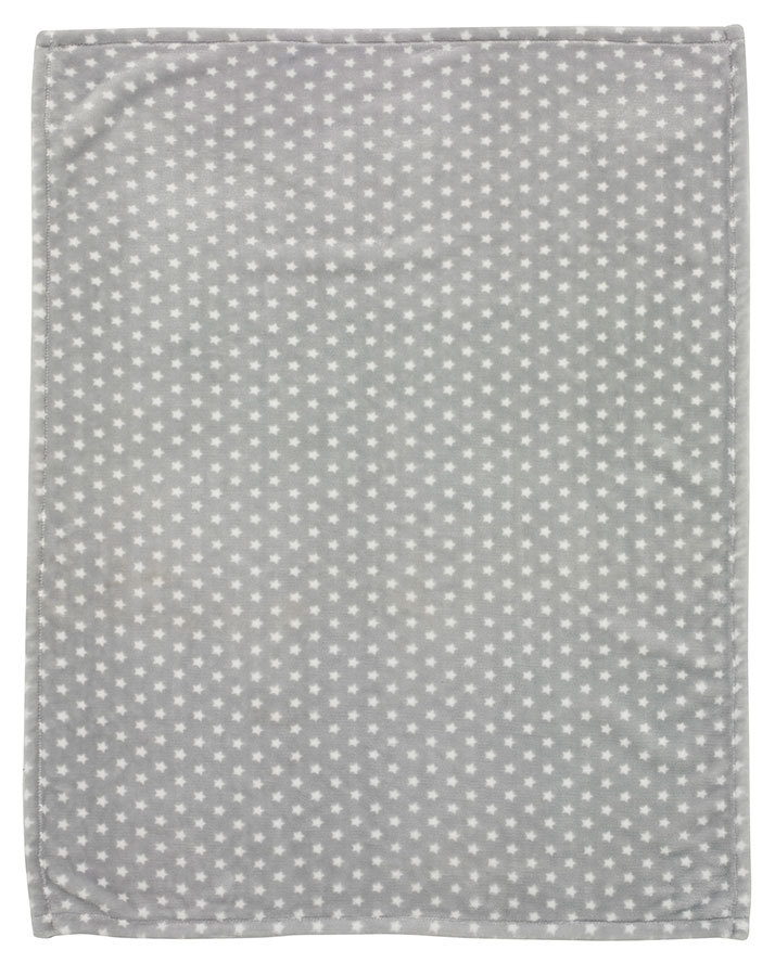 Kuscheldecke STARS (100x75) aus Microfaser in silbergrau