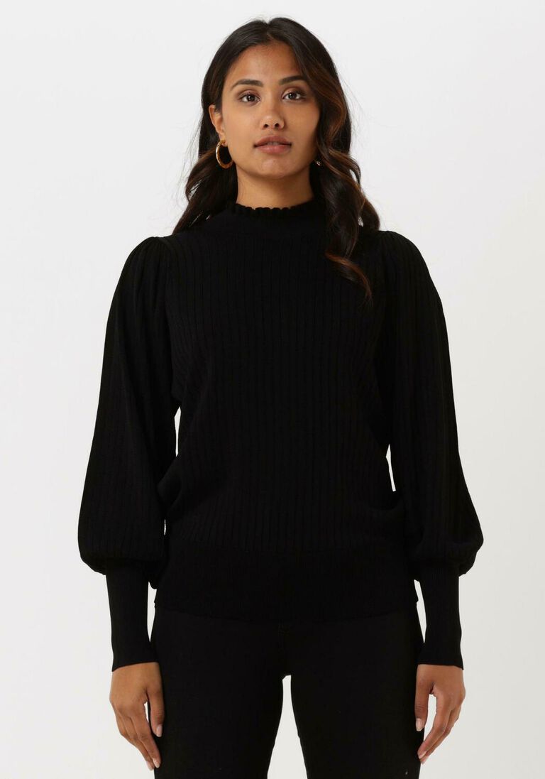 SUMMUM zwarte summum trui balloon sleeve sweater viscose polyamide knit