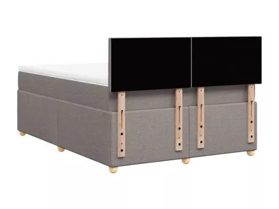Sommier à lattes de lit avec matelas Taupe 140x190 cm Tissu