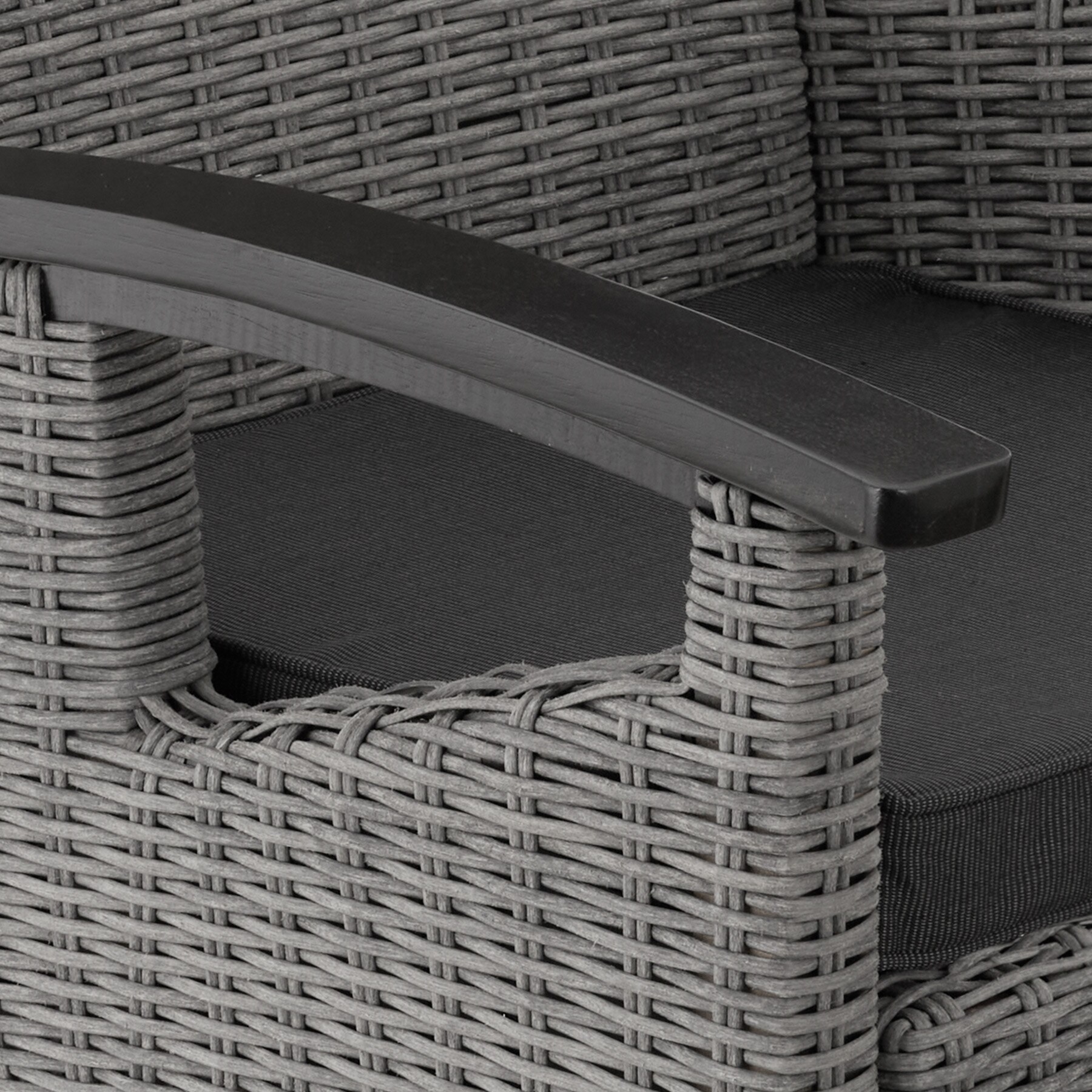 tectake® Rattan Stuhl, mit Holzgestell, natürlich nachempfundenes Geflecht, inklusive Sitzpolster, 62,5 x 71,5 x 94 cm