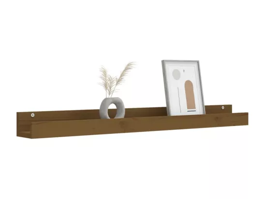 Étagères murales 2pcs Marron miel 110x12x9cm Bois de pin massif