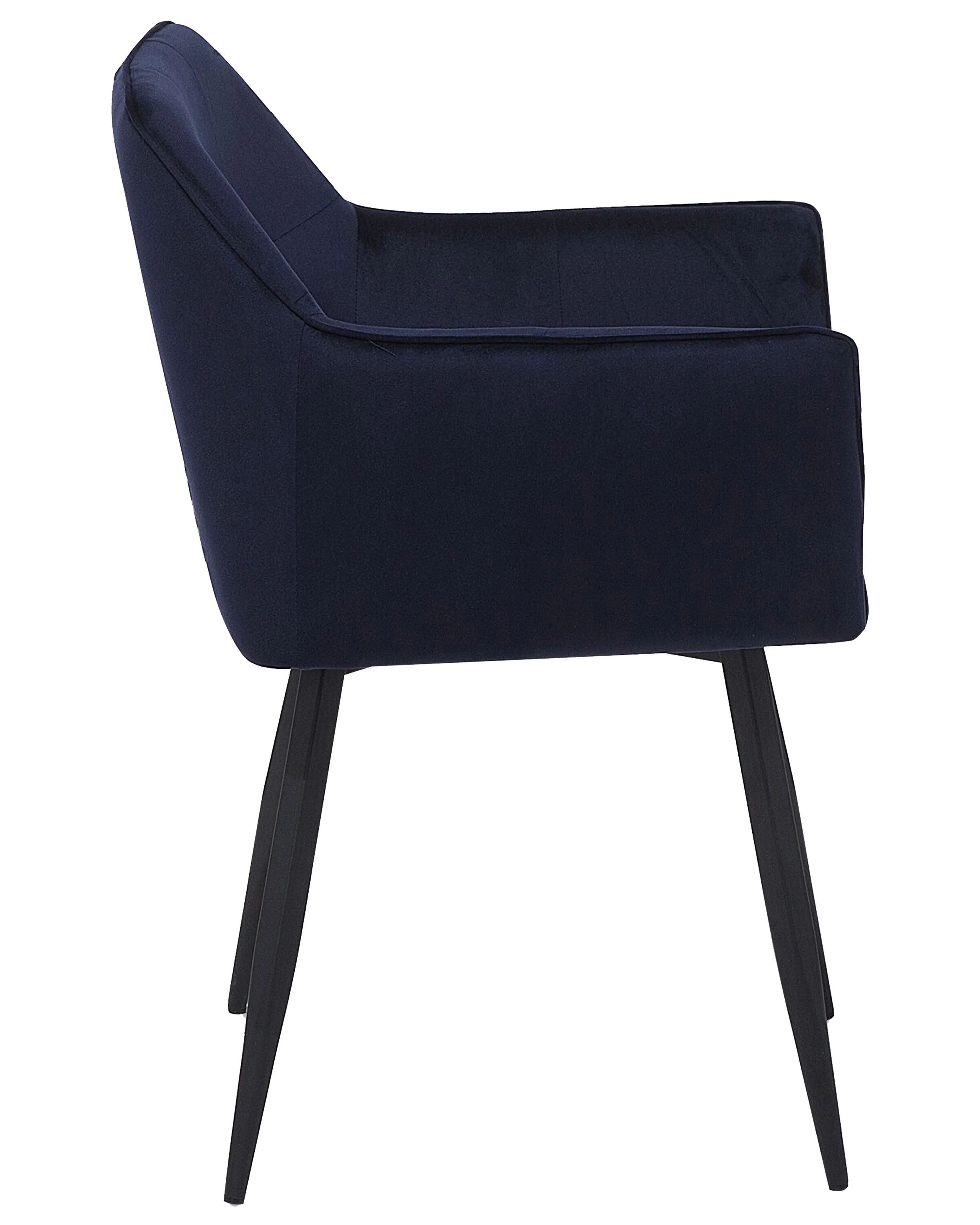 Set van 2 eetkamerstoelen JASMIN Fluweel Donkerblauw