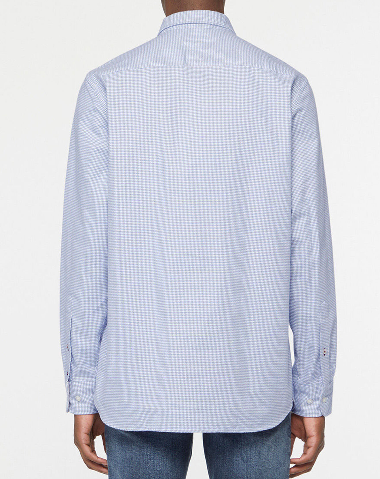 Tommy Hilfiger Chemise Regular Seersucker Houndstooth imprimé pied-de-poule blanc/bleu