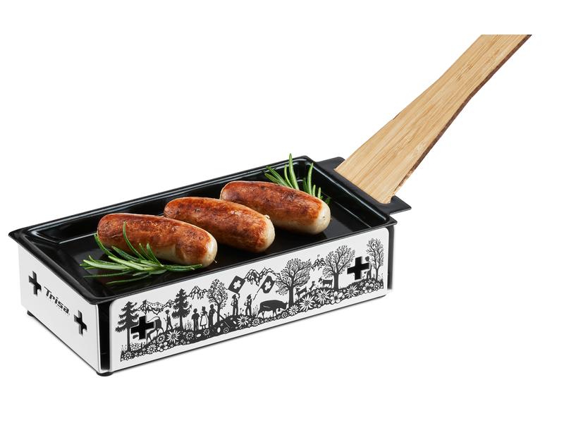 Trisa Teelicht-Raclette Kitchenette, Schwarz/Weiss Kerzen-Raclette