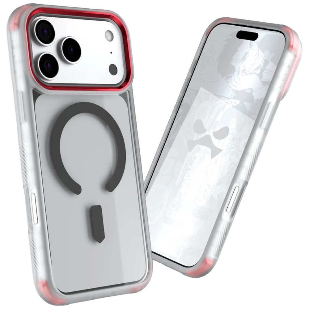 iPhone 17 Pro Max MagSafe Hardcase Schutzhülle (GHOCAS4228) - Transparent / Rot