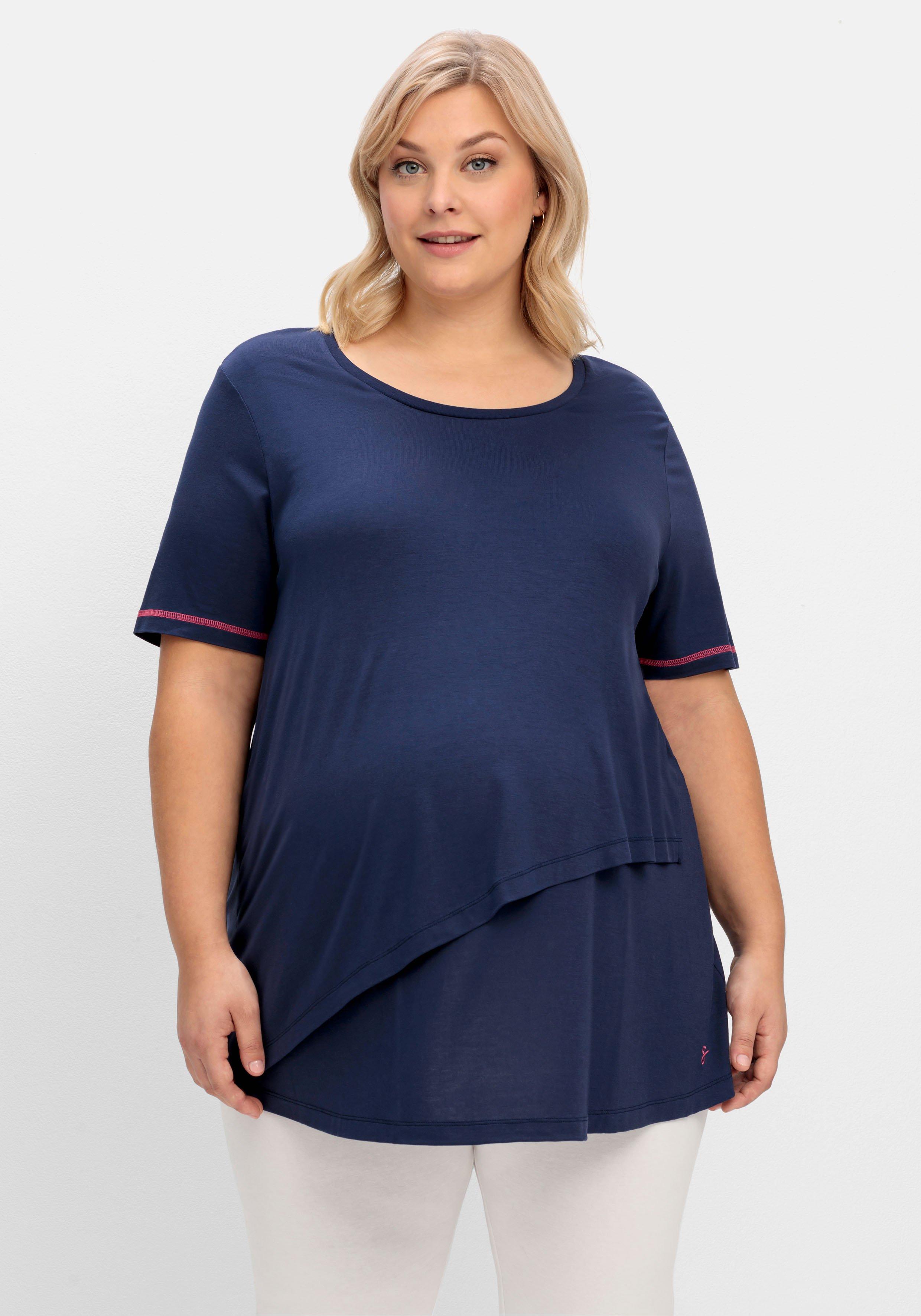Stillshirt in Layer-Optik, mit Kontrastdetails