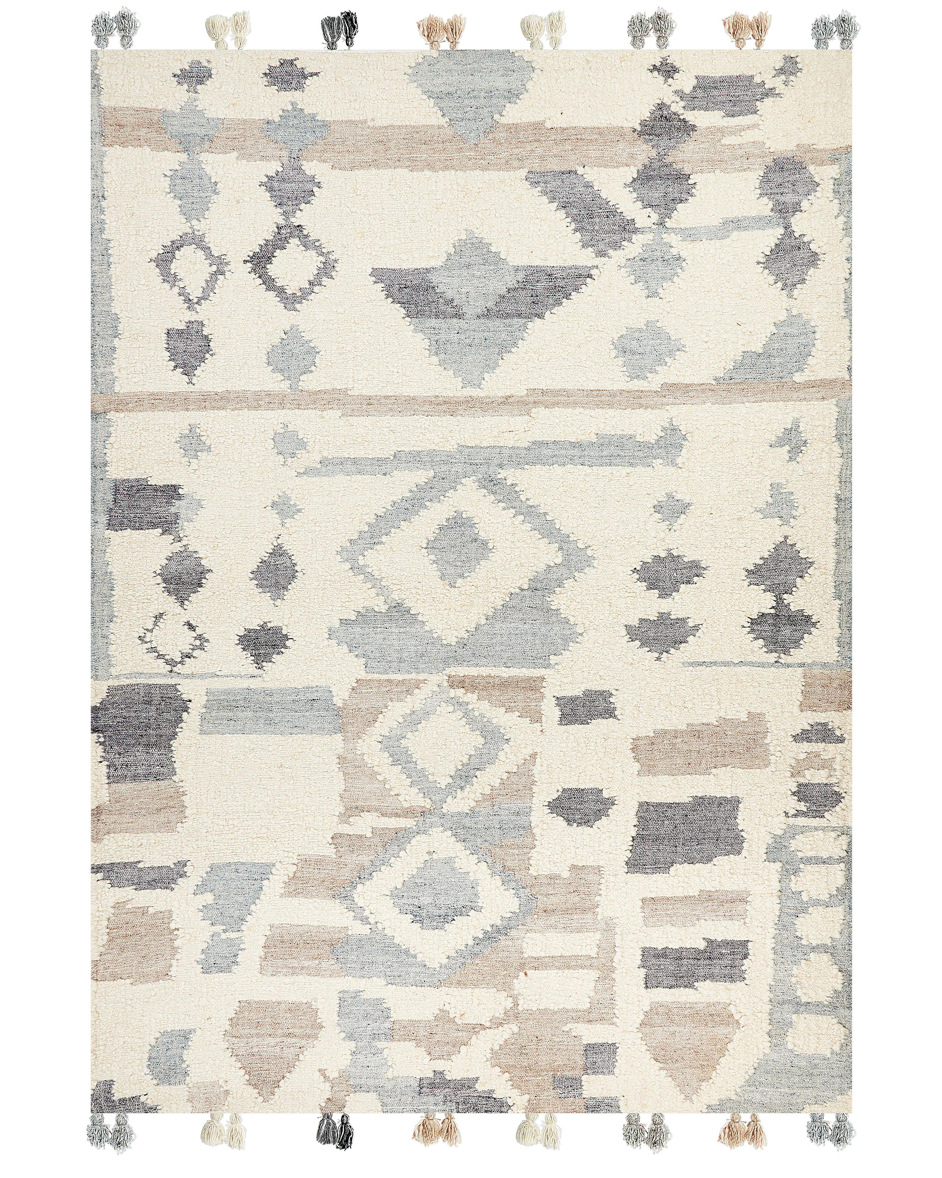 Vloerkleed MRGAVET Beige 200 x 300 cm Wol Kelim
