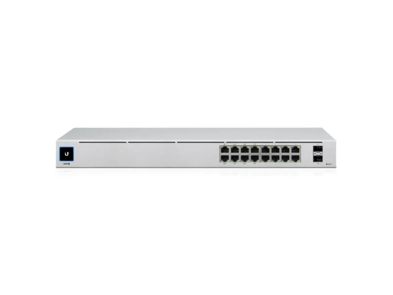 Ubiquiti UniFi Switch USW-16-POE - Switch - Administreret - 16 x 10/100/1000 (8 PoE )   2 x Gigabit SFP (uplink) - desktop, monterbar på stativ - PoE  (42 W)