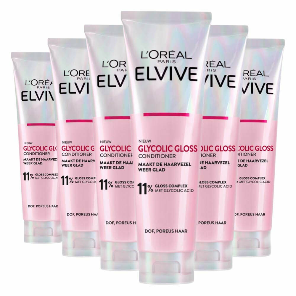6x L'Oréal Elvive Glycolic Gloss Conditioner150 ml