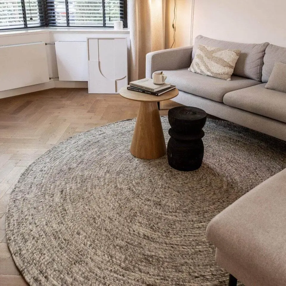 Interieur05 rond vloerkleed Gapo grijs - 220 x 220 cm