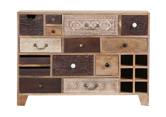 INTERhome Sideboard PUNO 114 x 80 cm braun Mango massiv