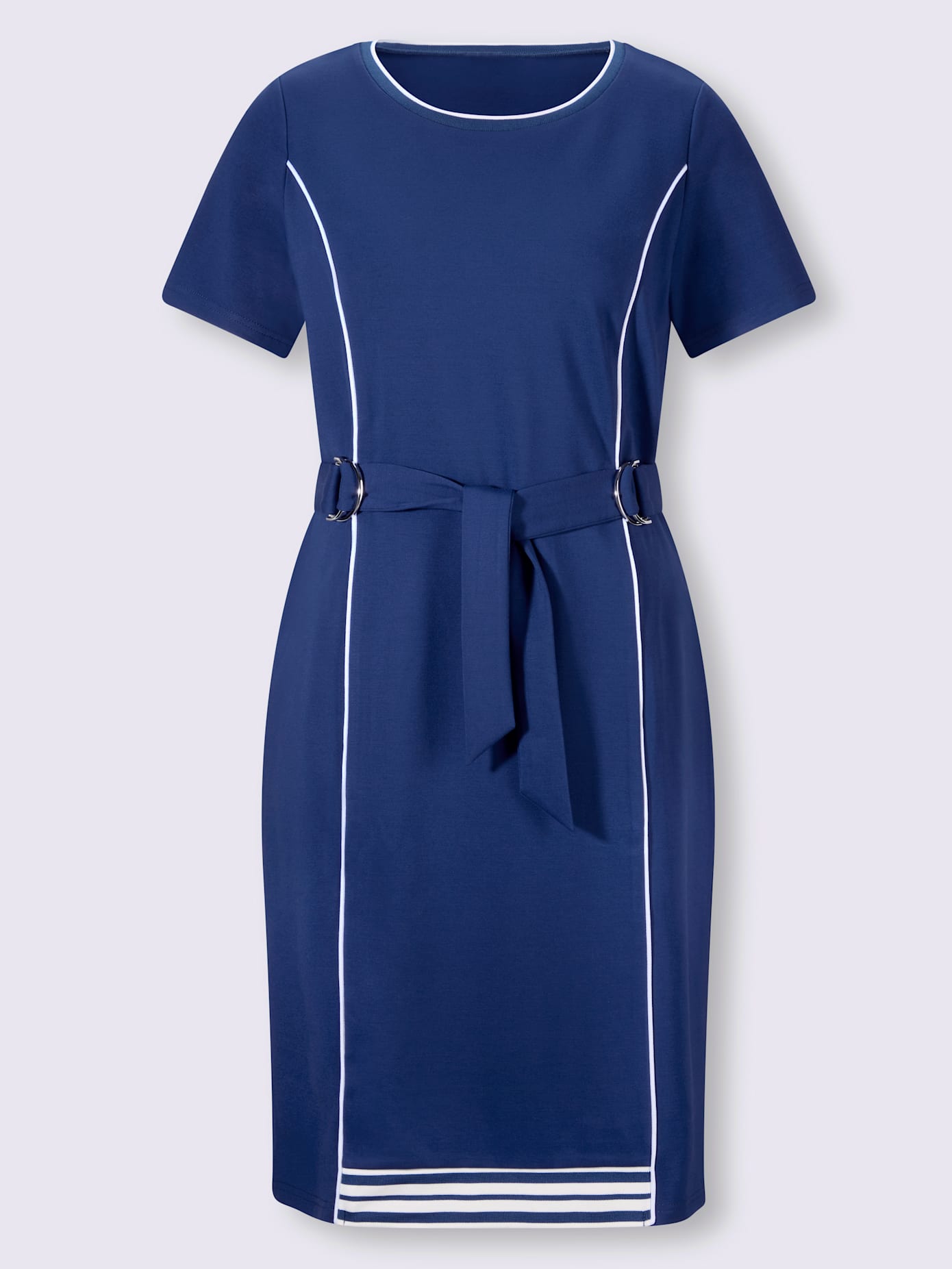 Robe légère col rond contrasté