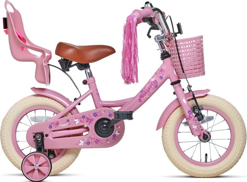 Nogan - Butterfly - Kinderfiets - 12 inch - Roze