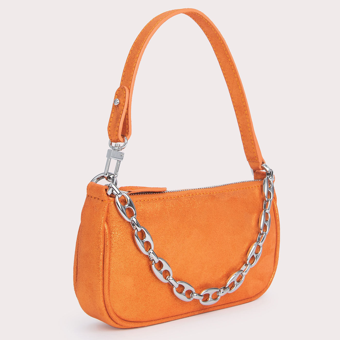 By Far Sac à main en Cuir Mini Rachel orange -  9.5x19x2.5 cm
