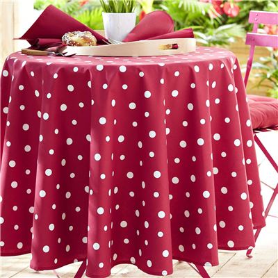 Nappe coton enduit à pois - BECQUET CRÉATION