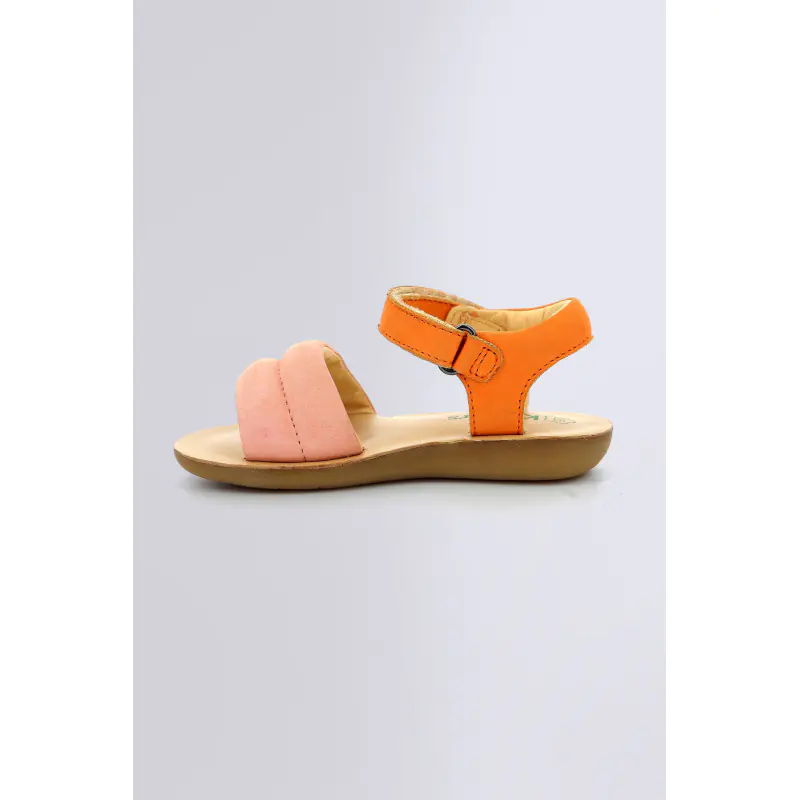 Kickpuff up Rose orange SANDALES Cuir Fille