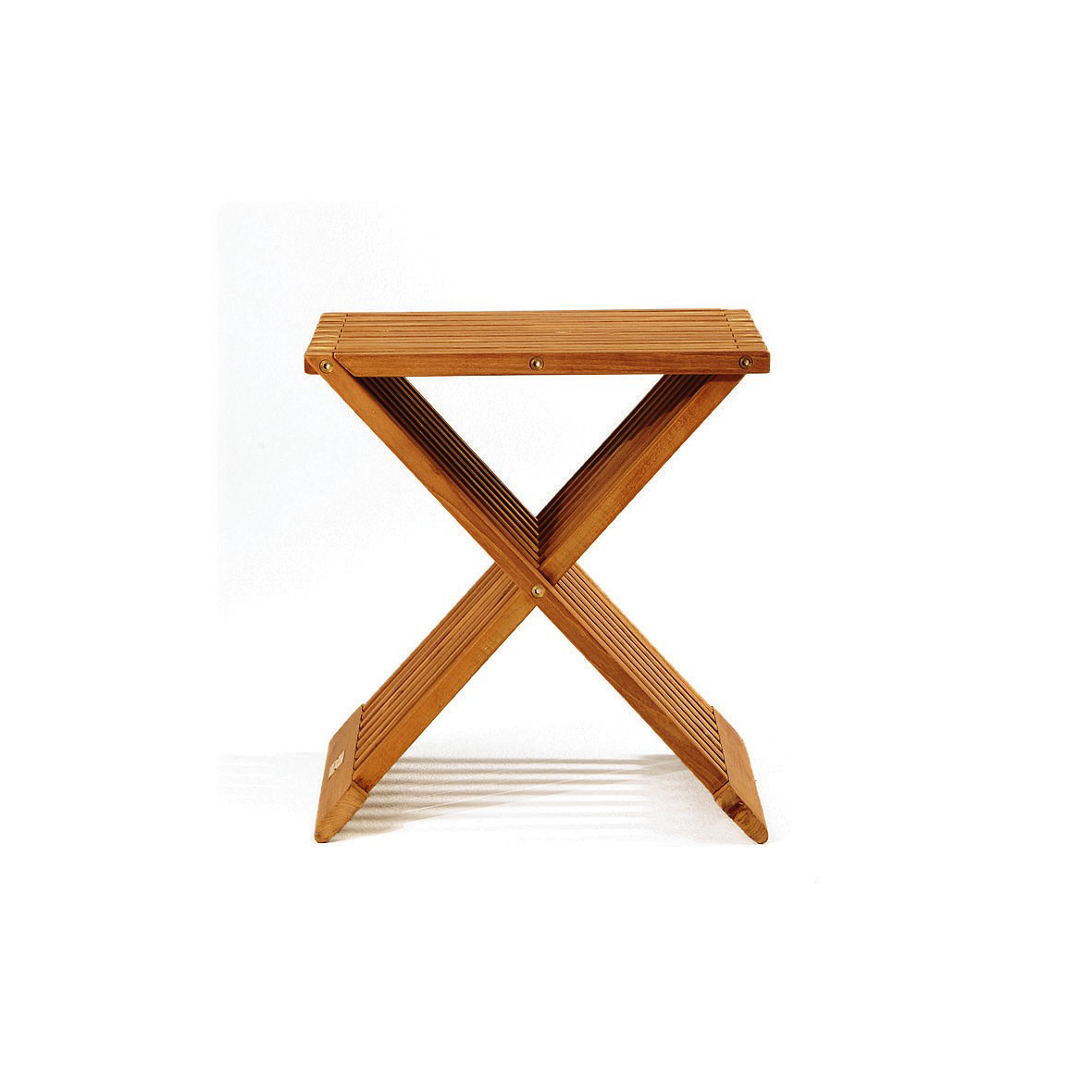 Klapphocker 'Stendahl' aus Teakholz, natur, B 39 cm, L 32 cm, H 43 cm von fischer's lagerhaus