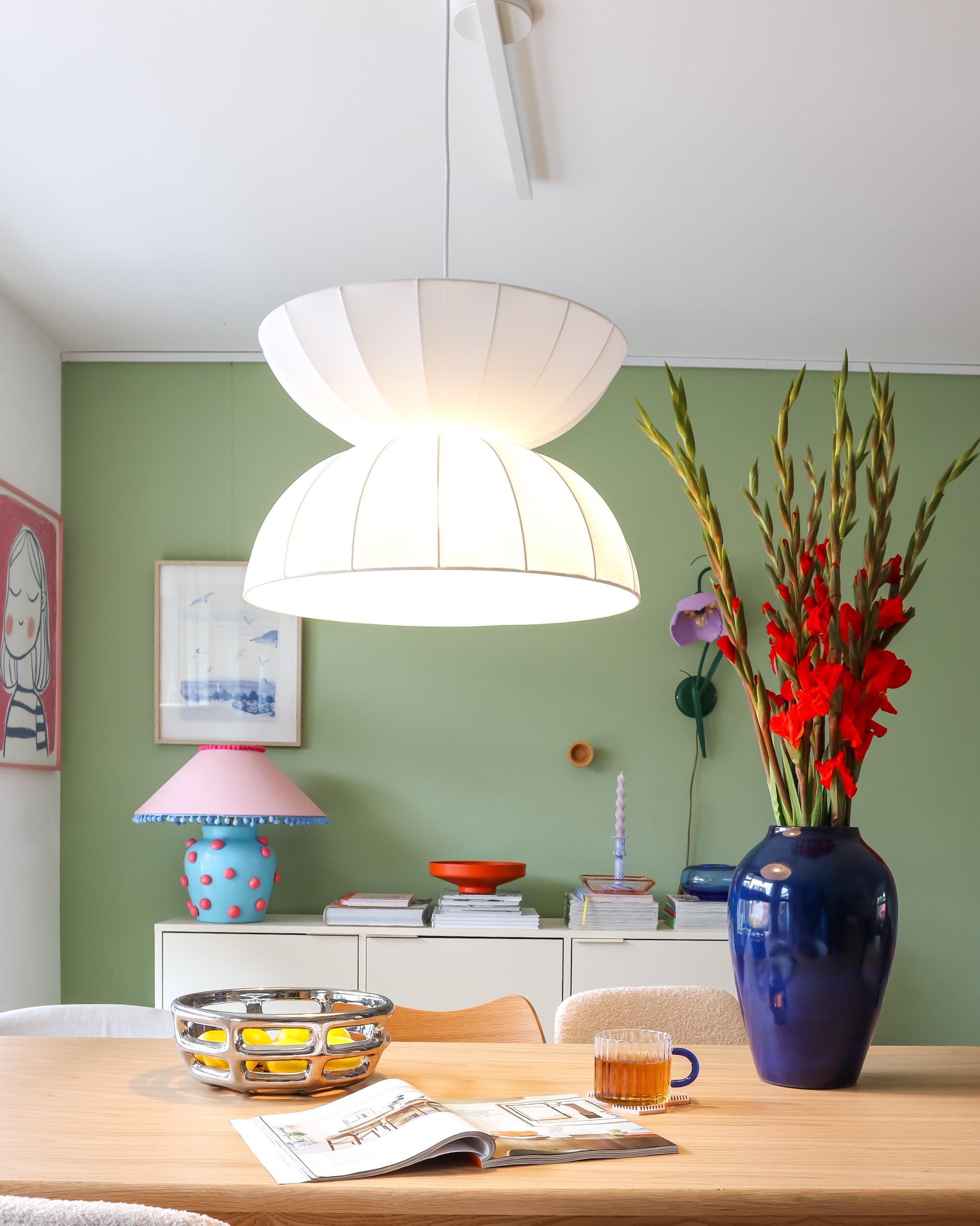 Hanglamp DEBONS Kunstzijde Wit