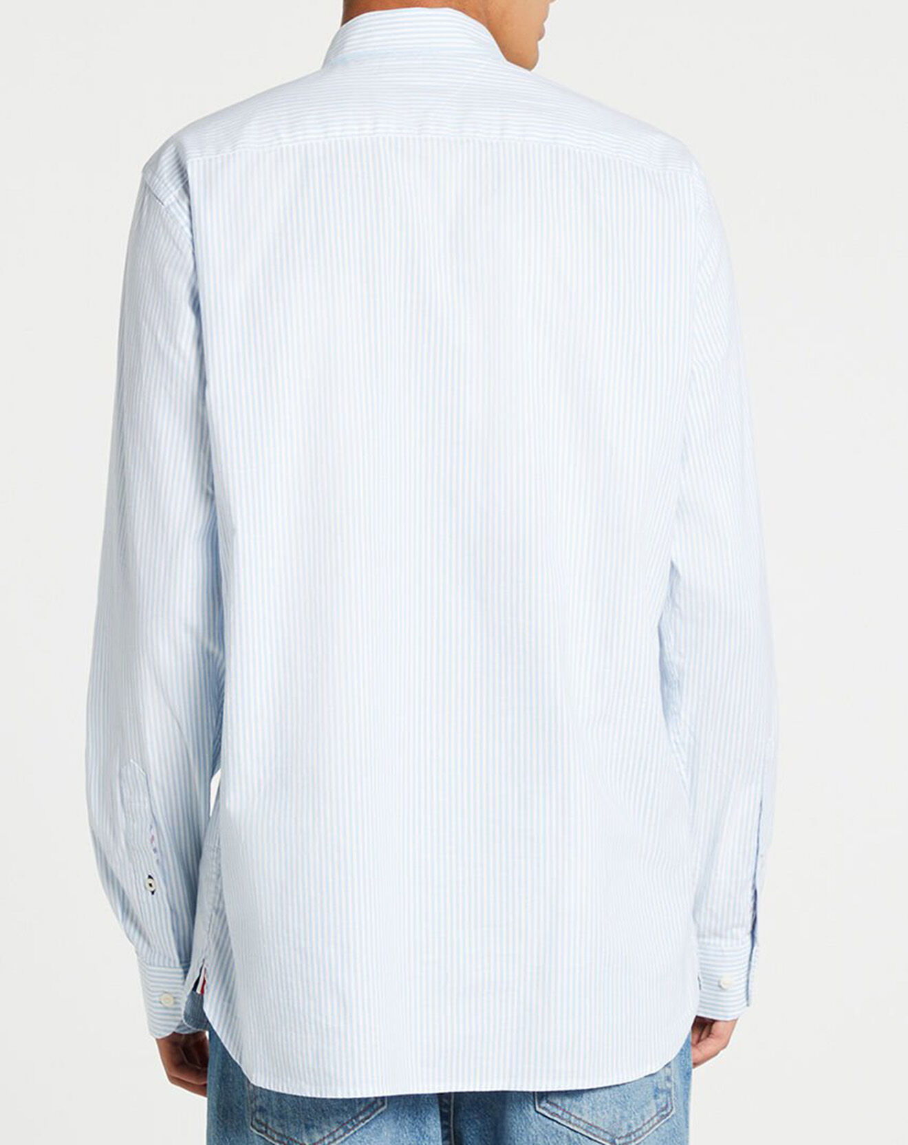 Tommy Hilfiger Chemise droite Oxford Flex rayée blanc/bleu ciel