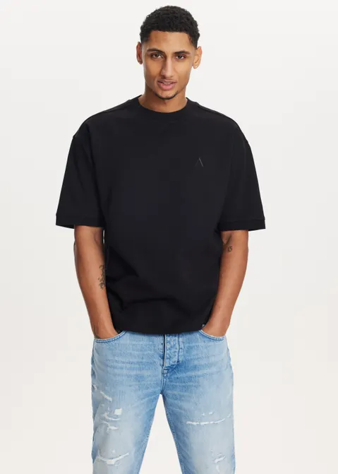 Loose fit t-shirt zwart (ZWART)