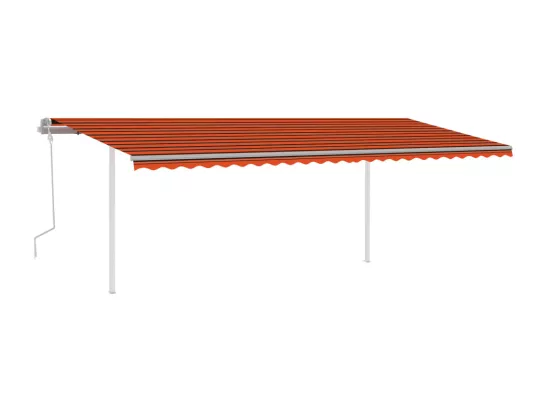 Auvent manuel rétractable avec LED 6x3 m Orange et marron