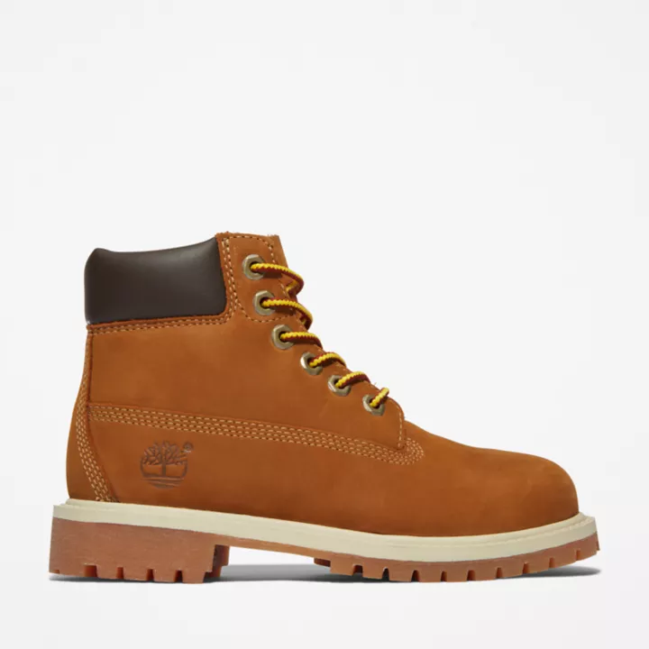 Bota Timberland Premium de 6 polegadas para jovens na cor marrom
