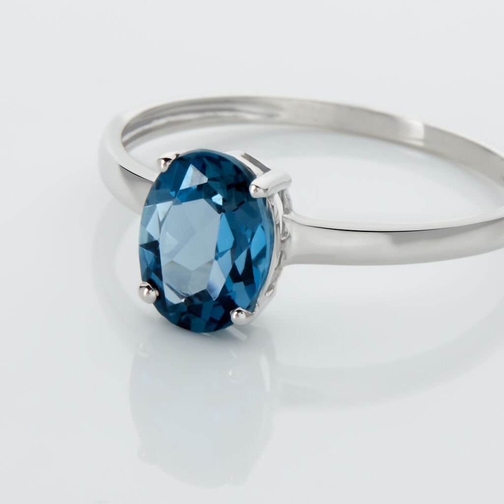 Bague Solitaire Eugen Or Blanc Topaze