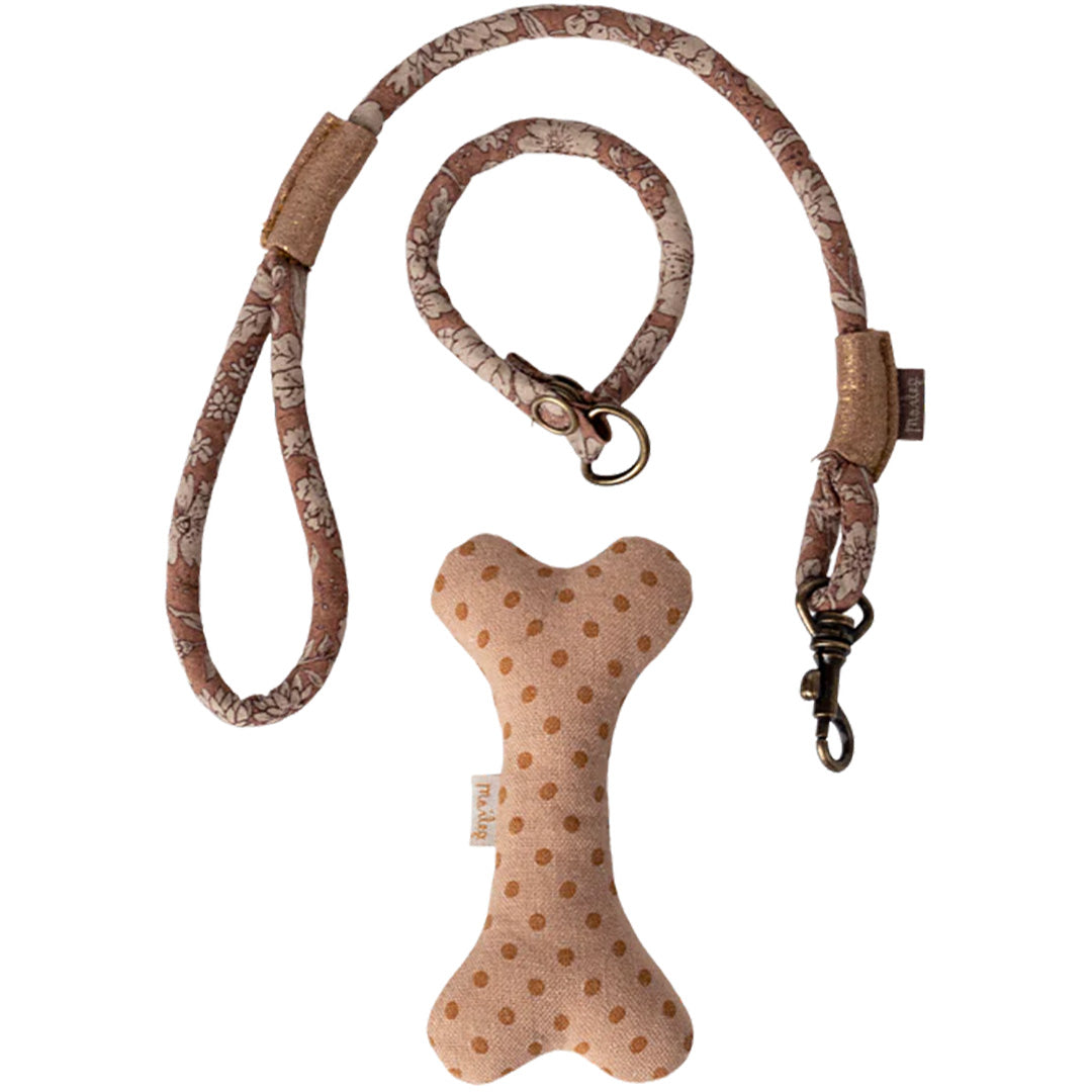 Maileg knuffelhond accessoires met koffer rose