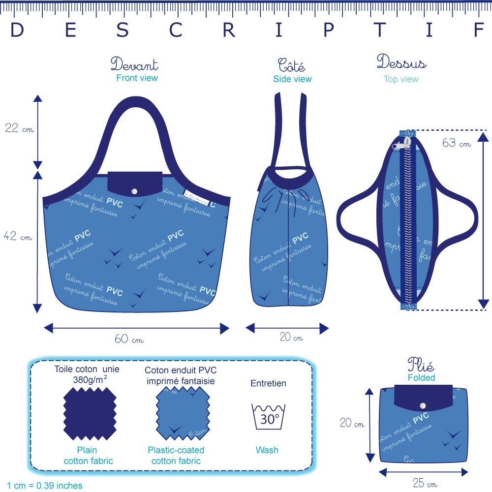Grand Sac Cabas En Tissu Mosaïka