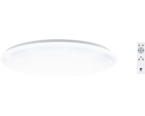 LED plafondlamp, dimbaar, 60W, 5300 lm, 3000-6500 K CCT instelbare witte tinten, HxØ 100x760 mm, wit met kristaleffect, nachtlampfunctie, geheugenfunctie, timerfunctie + afstandsbediening
