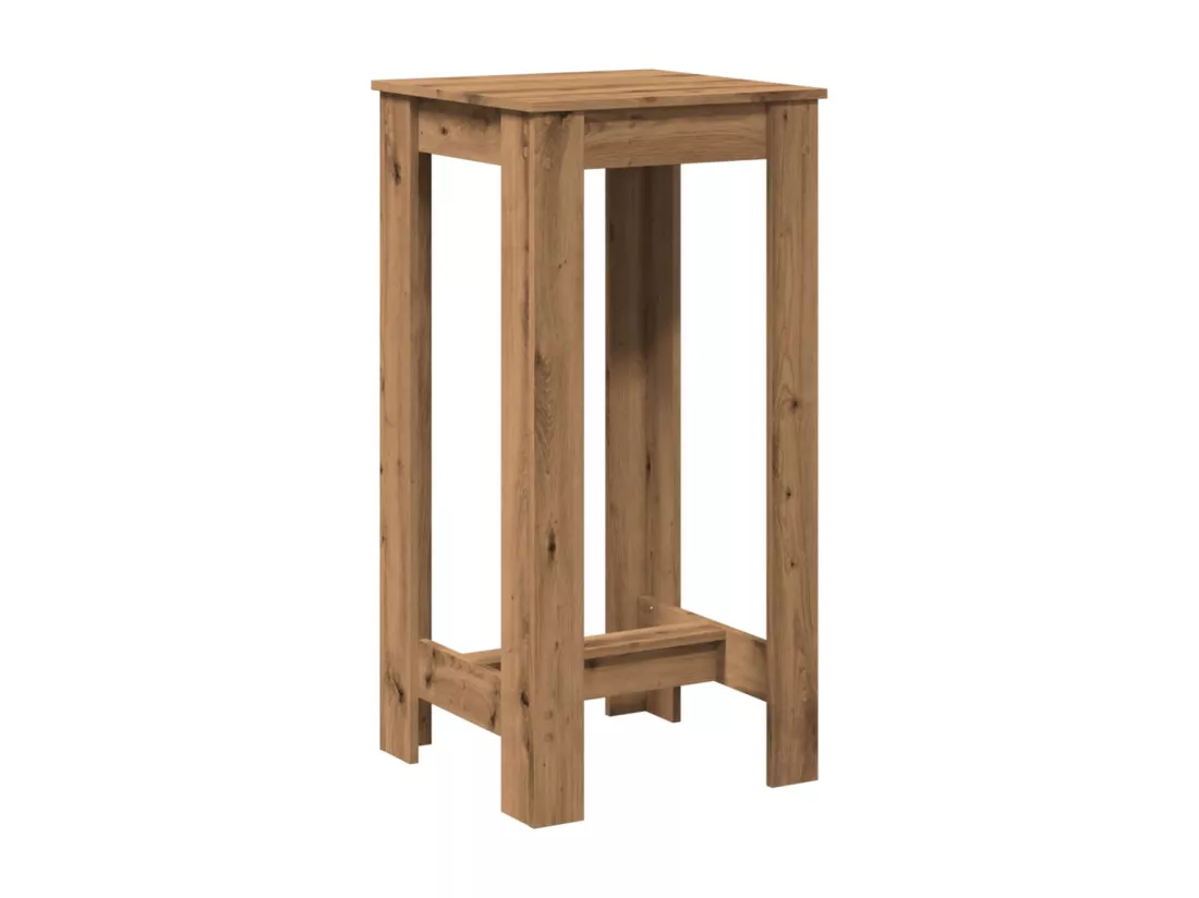 Table de bar chêne artisanal 51x50x103,5 cm bois d'ingénierie