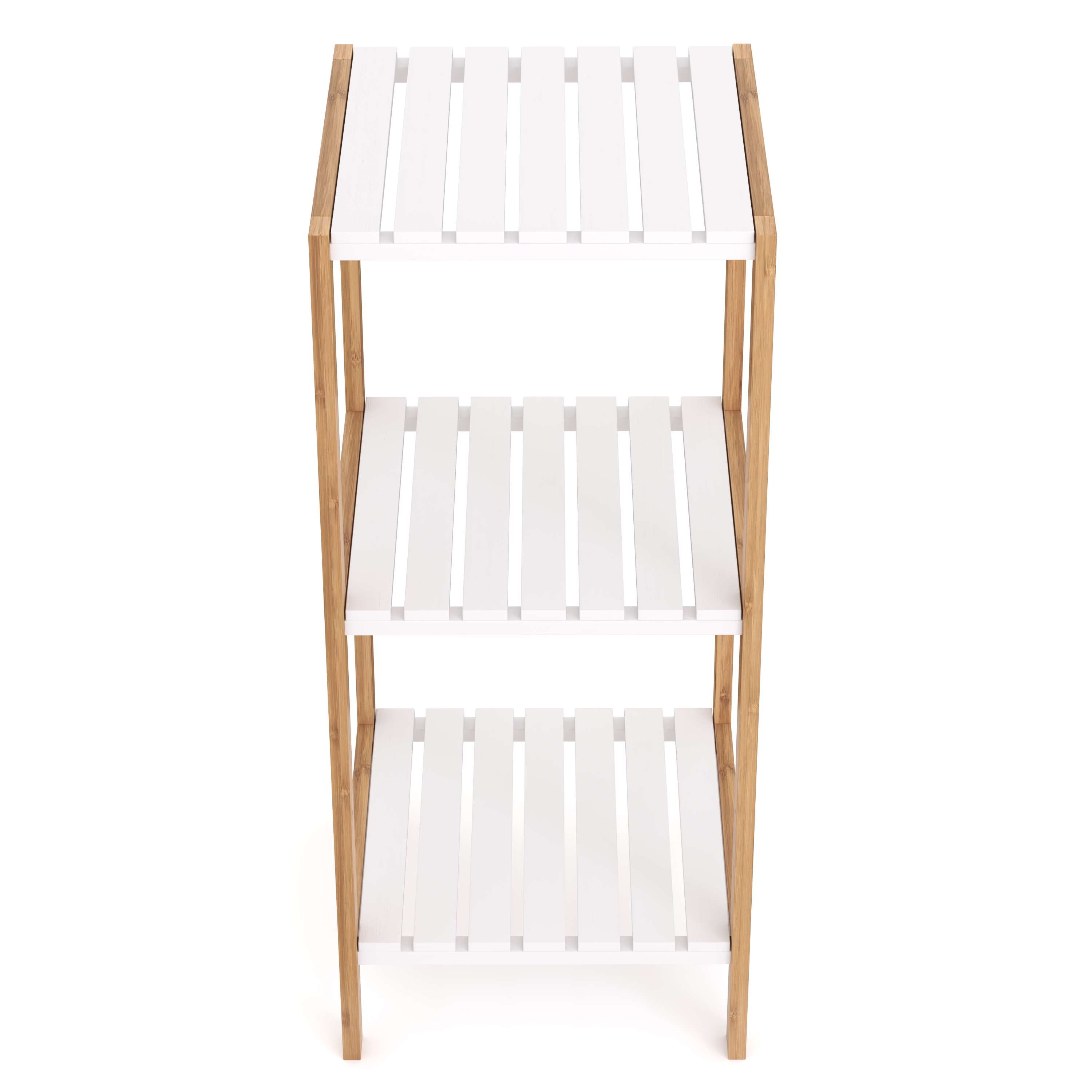 Regal Bambus 34 x 33 x 80 cm weiss/natur