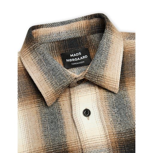 Mads Nørgaard Soft Wool Malte Check Skjorte, Charcoal Check, S
