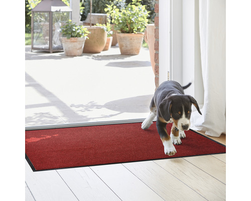 Op maat gemaakte Proper Tex rode deurmat, 90 cm breed (per meter verkocht)